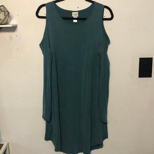 Daytrip cutout shoulder dress teal sz L